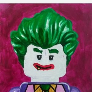 Original Art 8x10 In Lego Joker Painting Acrylic S
